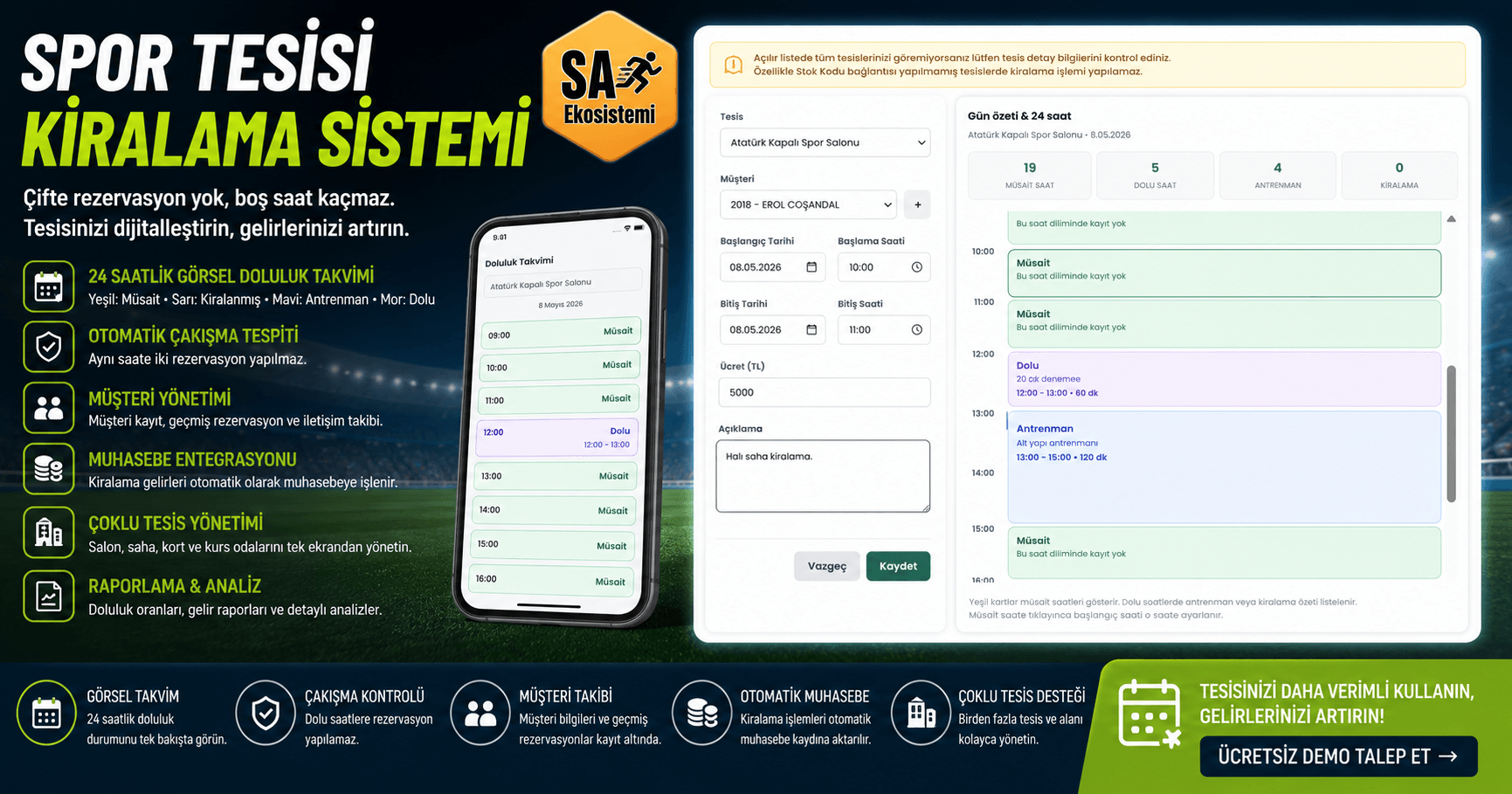 Spor Tesisi Kiralama ve Rezervasyon Sistemi Nasıl Kurulur?
